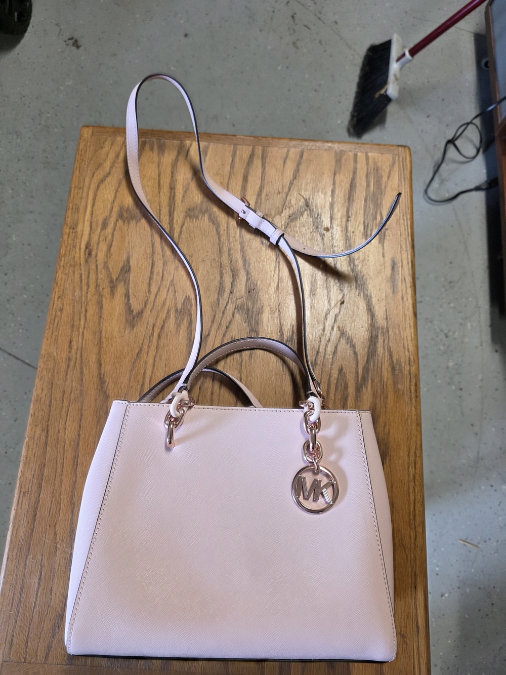 Michael Kors Pink Leather Satchel with Shoulder Strap